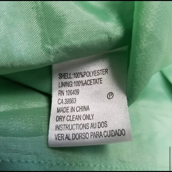 Tahari Mint Green Tan Striped Swirl Lined Dress - Picture 7 of 8